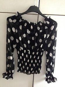 Maglia Top Camicetta Camicia Pois Polka Dots Dot Spot Spotted S Zara H M Style Ebay