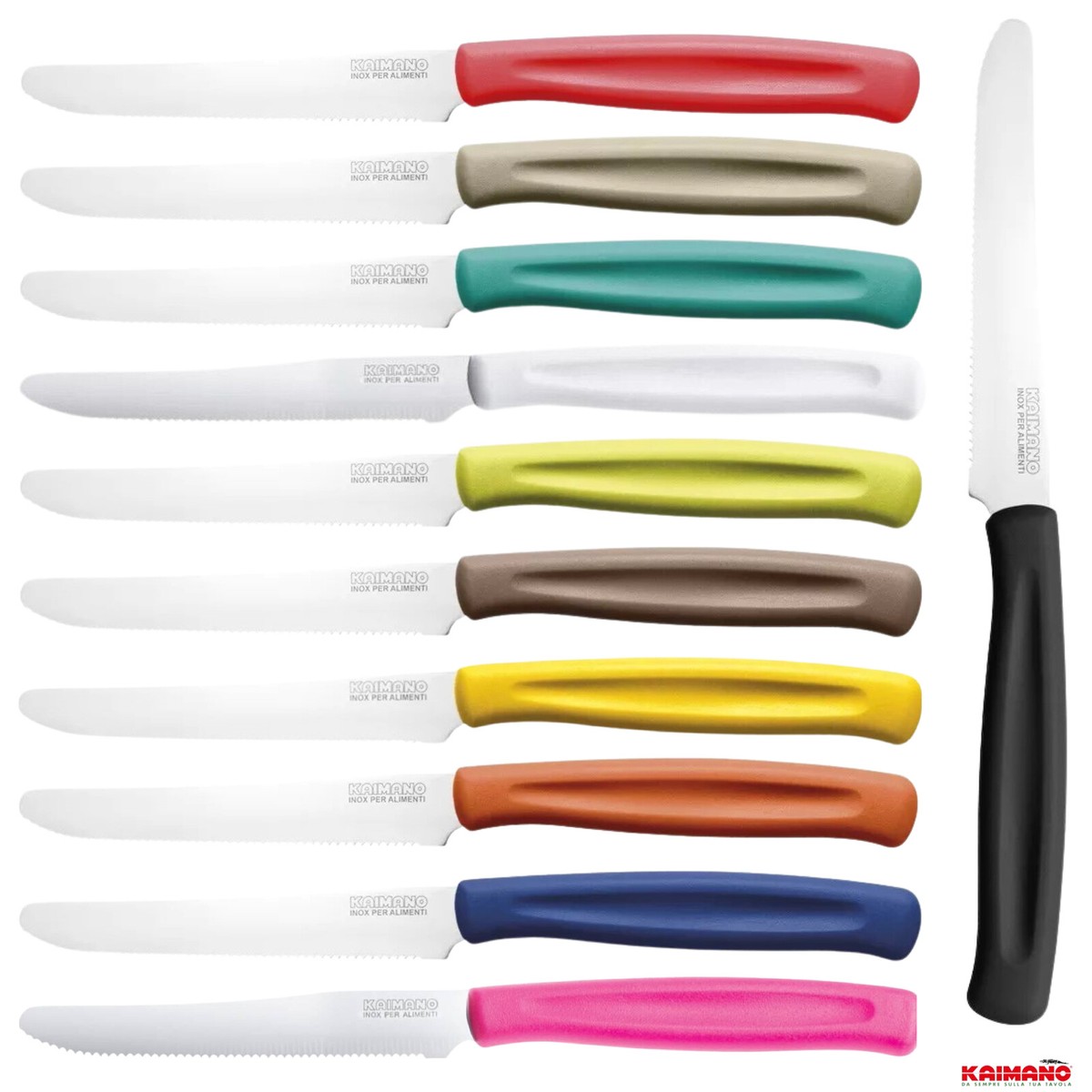 MAROB Set 6 Coltelli Bistecca Horeca Con Lama In Acciaio Inox E Manico Bianco 8003512180569 - Foto 3