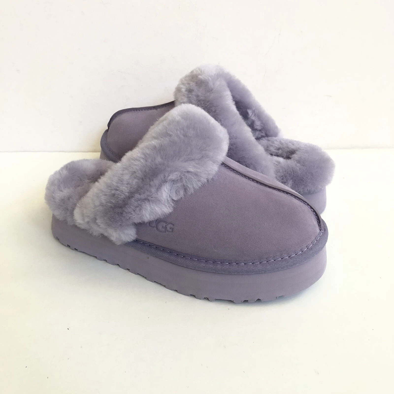 SANDALI UGG DISCHETTO SLIDE JUNE GLOOM SHEARLING POLSINO US 6 EU 37 UK 4