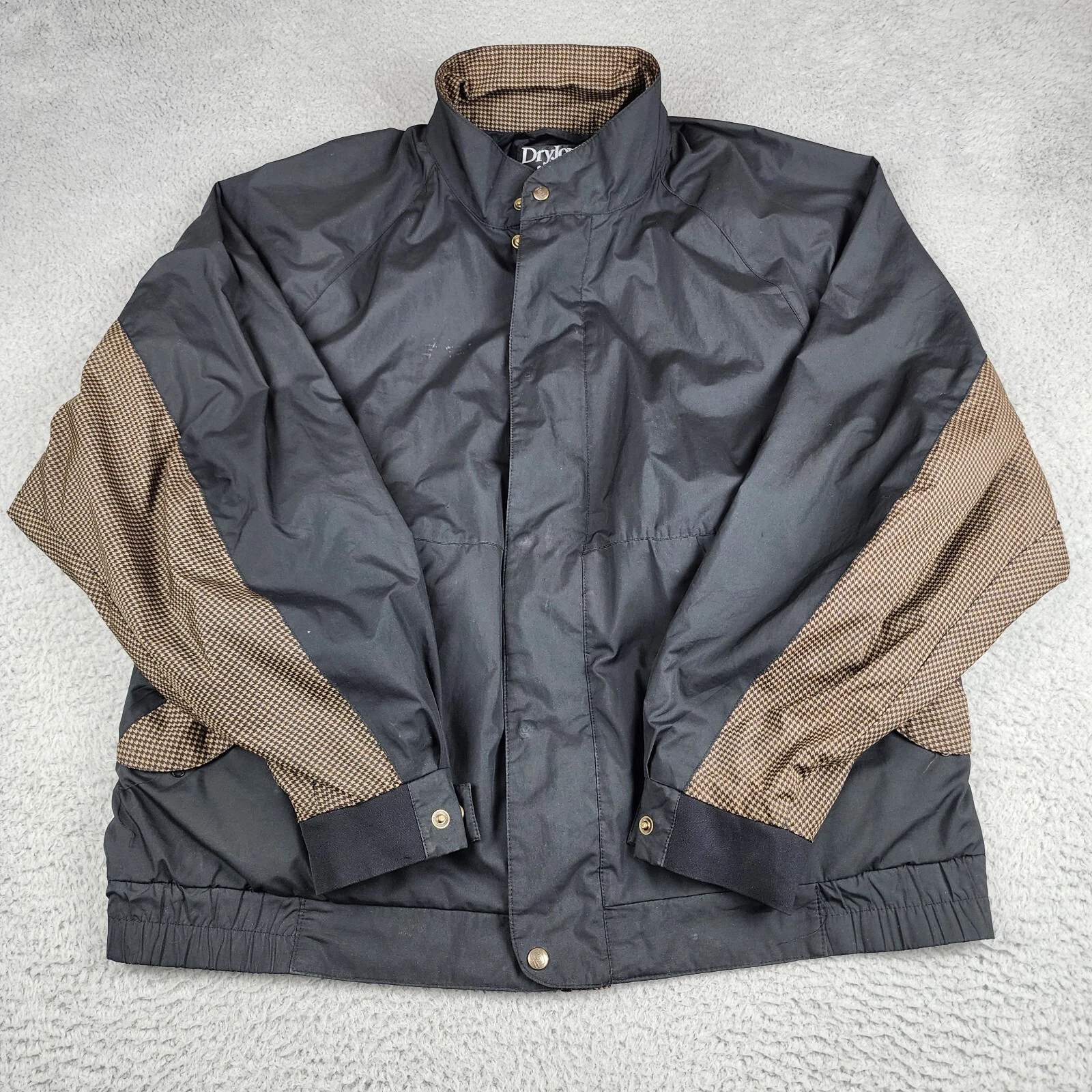 Footjoy Jacket Mens Extra Large Black Brown Dryjoys Golf Full Zip Rain Wind
