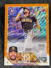 2023 Topps Chrome ORANGE WAVE REFRACTOR ROOKIE AUTO Luis Liberato 19/25