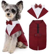 Small Dog Tuxedo Dog Suit and Bandana Set, Dogs Tuxedo Wedding Party Suit, Dog
