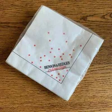 BENSON & HEDGES 5" Cocktail Napkins; Tobacco Cigarette Memorabilia; NEW