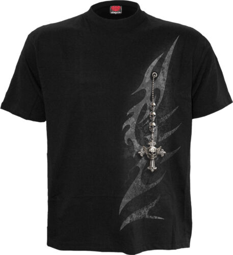 SPIRAL DIRECT NEW TRIBAL CHAIN T-Shirt/Biker/Skull/Cross/chain/Tattoo/Metal/Top - Imagen 1 de 2