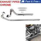 Chrome Exhaust Pipes System W/Silencer For Yamaha Virago 1100 750 XV750/1100 US