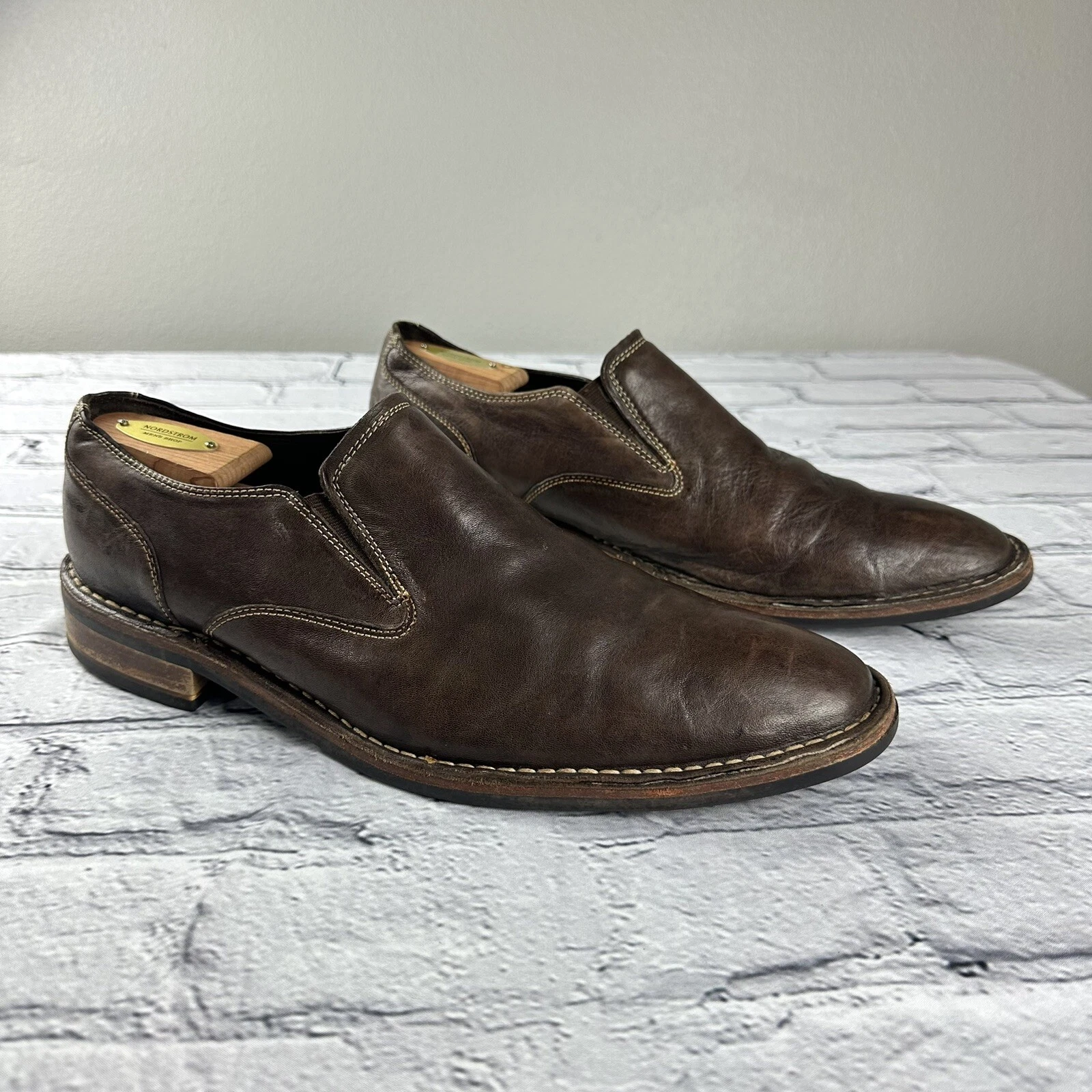 Mocassini slip on Cole Haan NikeAir da uomo marroni in pelle taglia 12