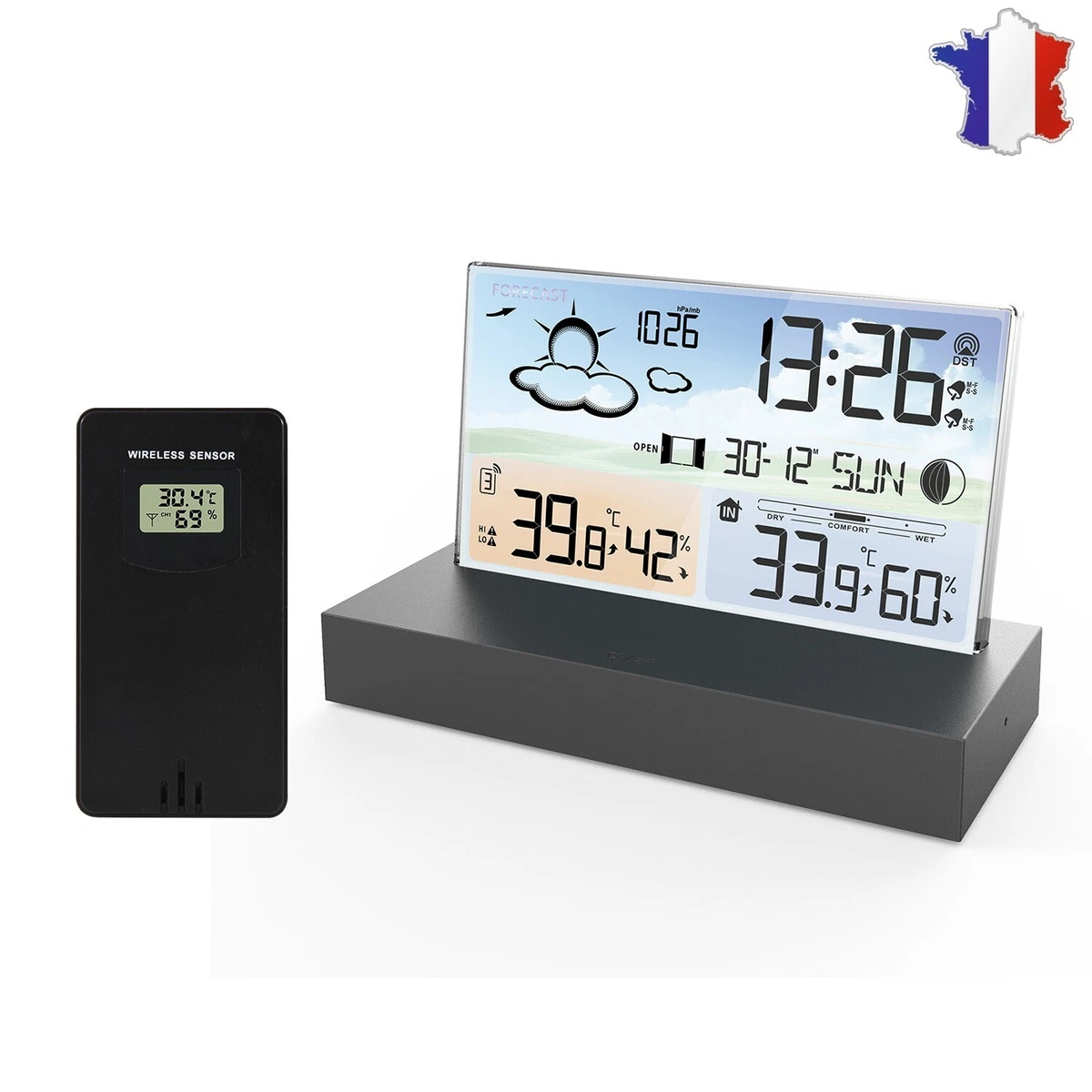 Station Météo Intérieur Extérieur Sans Fil Station Météo Sans fil Capteur Intérieur/Extérieur Thermomètre Hydromètre | eBay