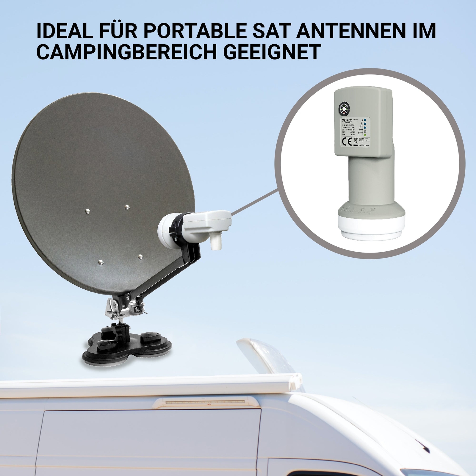 Thumbnail - Xoro Sf 100 - Universeller Single Lnb Mit Satfinder Und Kompass