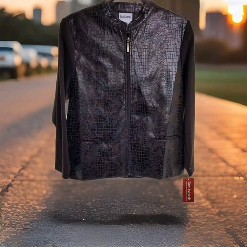 Bon Worth Women's Jacket Full Zip Snakeskin Print Size XS