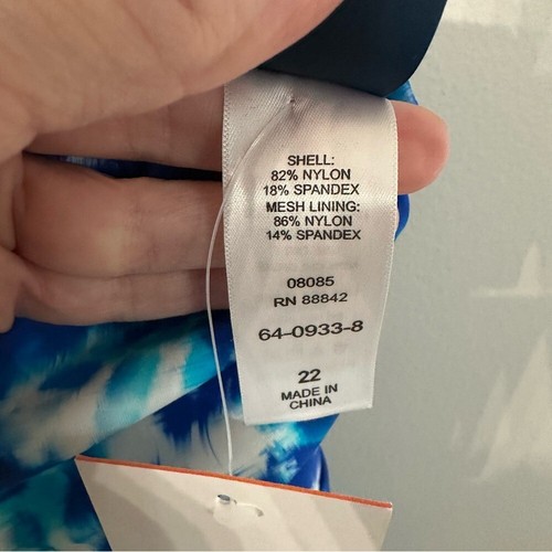 Badeanzüge für alle Damen blau Batik fließend Tankini Schwimmoberteil Größe 22 neu mit Etikett - Bild 7 von 10