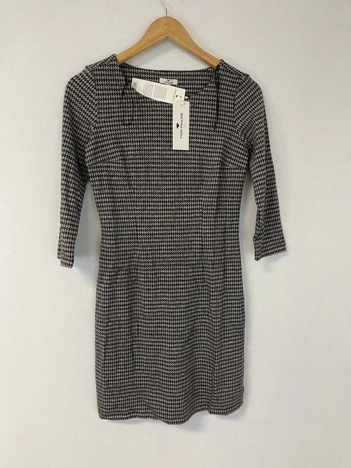 Vestido Tom Tailor Mujer 6 Suéter Vestido Espiga Manga 1/2 Mini EU 38 N69 Foto 2 de 4