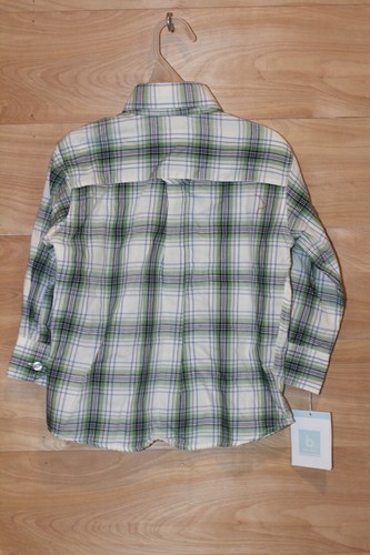 Bella Bliss Boys Long Sleeve Carrington Dress Shirt Green Plaid Size 3Y NWT - Picture 5 of 9