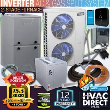 ACiQ 4 Ton Inverter Central AC & 95% 120K BTU 2-Stage Gas Furnace System