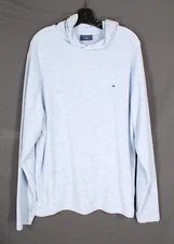 NWT CROWN & IVY Jazz Blue TERRY CLOTH Logo L/S Pullover HOODIE SWEATSHIRT Sz L