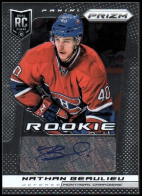 2013-14 Panini Prizm Rookie Autographs #ANB Nathan Beaulieu - NM-MT