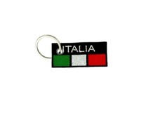 Keychain keyring embroidered patch flag biker motorcycles italy italai