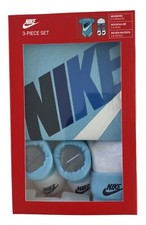 Nike Baby Apparel 3-Piece Set; Bodysuit, Booties  Hat 0-6M Blue