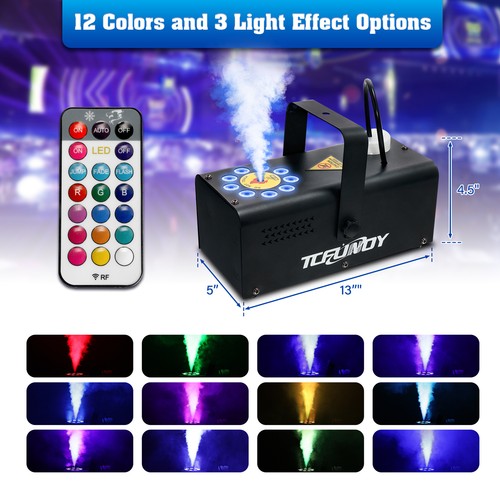 2x Fog Machine Halloween Party Smoke Machine 3 LED Stage Lights Effect 12 Colors - Picture 2 of 10