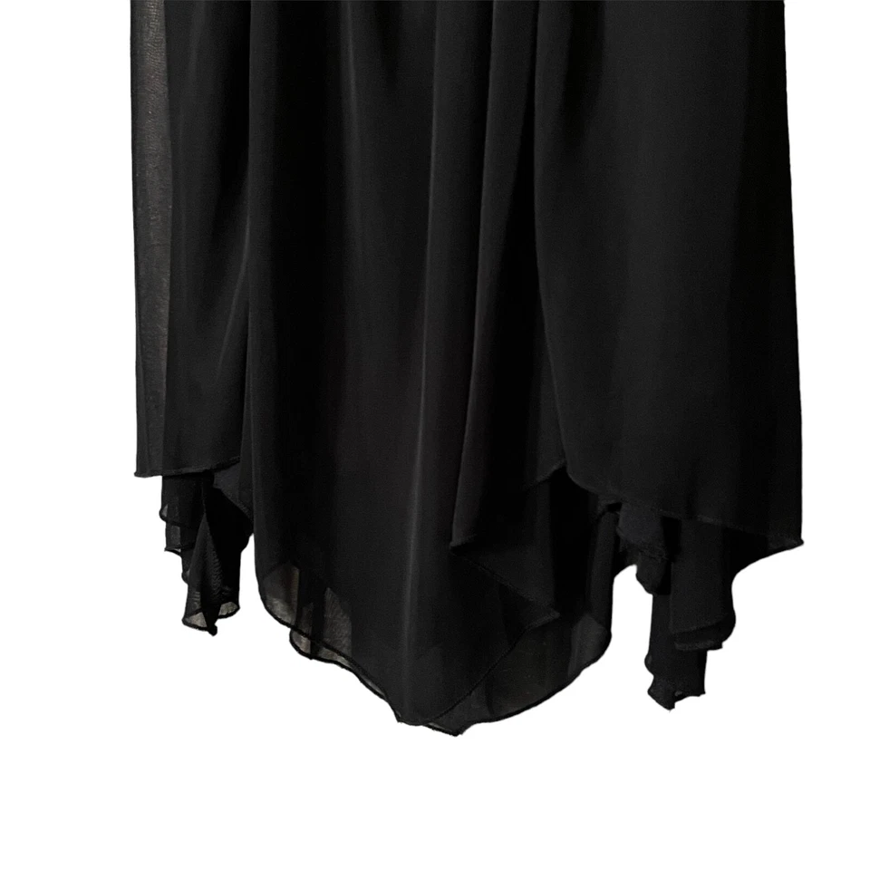 Vestido B Darlin Feminino 7/8 Preto Chiffon Coquetel Halter Cintura Império - Imagem 3 de 4