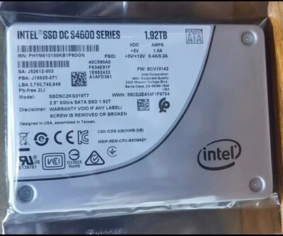 New Intel SSD DC S4600 240GB 480GB 960GB 1.92TB 2.5'' SATA III 6Gb/s SSD LOT