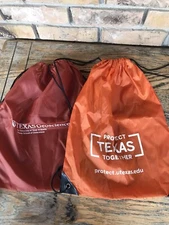 (2) UT Texas Longhorns Orange Drawstring Backpack Napsack CinchSack Bags