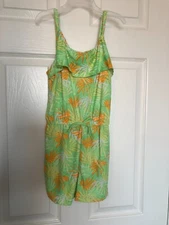 Extremely Me - Girl's Fern Romper 6X - Lime Green