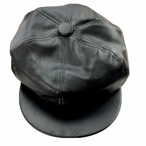 black leather golf cap