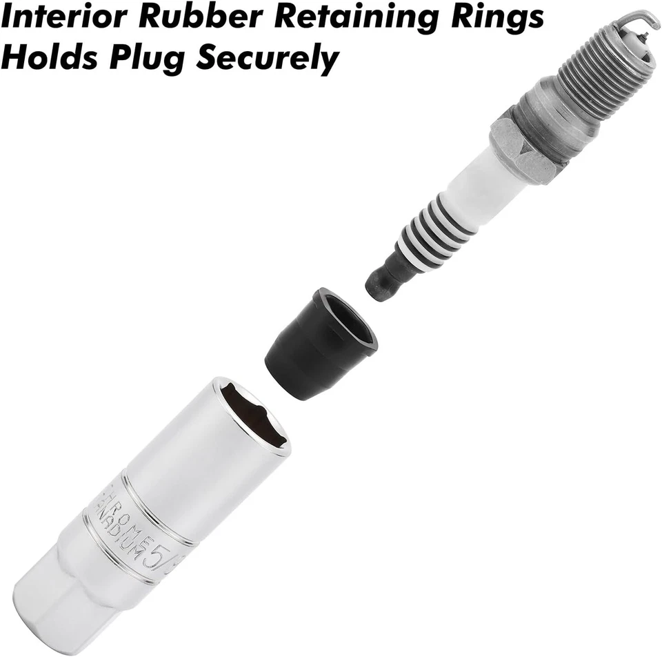 8PCS 3/8 Inch Drive Spark Plug Socket Set 6-Point Include Extension Bar CR-V - image 4 of 4