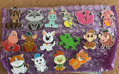 Disney Pins 2024 DL Pixie Plush Mystery Bag Complete 16 Pin Set | eBay