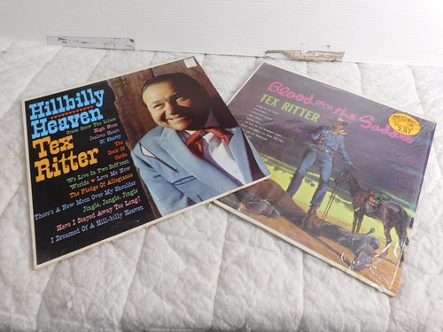 2 TEX RITTER  -   33 RPM LPS - HILLBILLY HEAVEN / BLOOD ON THE SADDLE - Picture 1 of 5