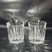 NEW Reed Barton Soho Glasses Pair Old Fashioned Lead Crystal Cocktail Whiskey
