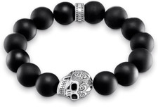 THOMAS SABO Bracelet Black Obsidian Rebel Power Skull A1571-704-11-L15