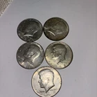 Five 1968 Kennedy Half Dollar Circulated Silver Clad 50c Coin Collectible