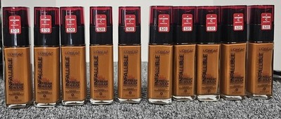 10X L'OREAL Infallible 24Hr Fresh Wear Foundation 520 Sienna w/ sunscreen spf 25