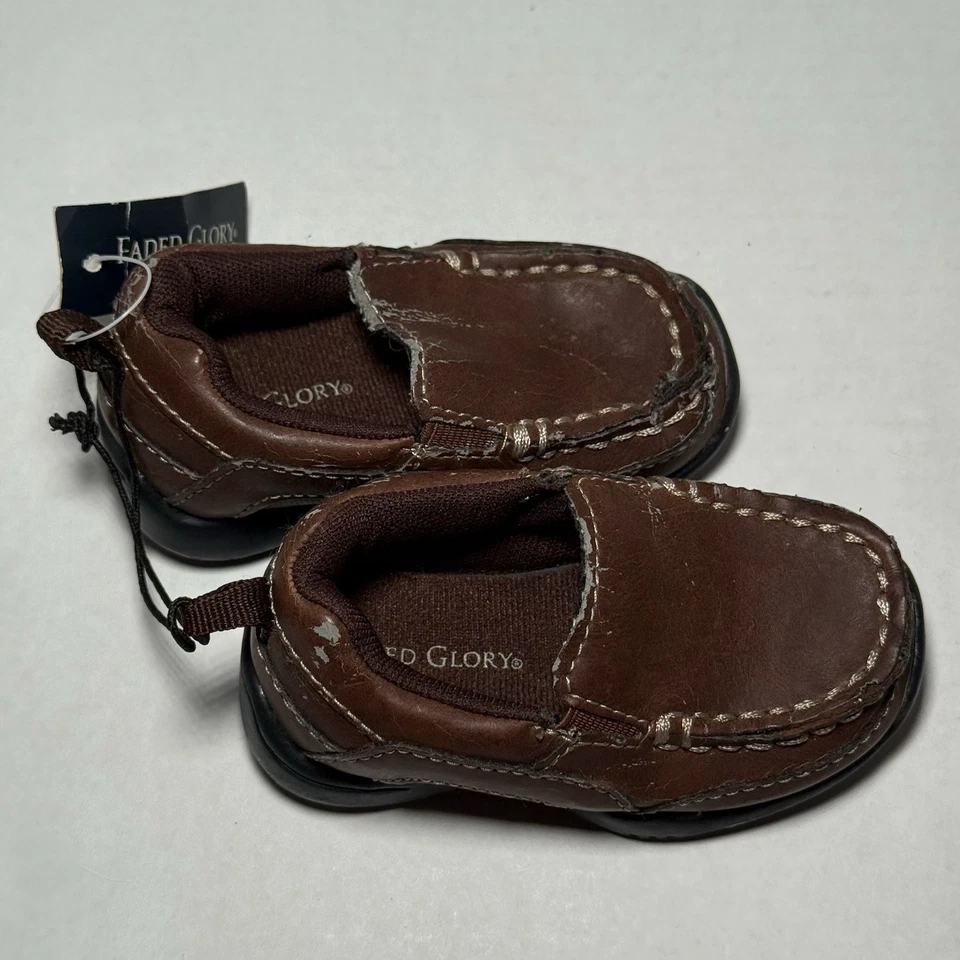 Мокасины повседневные Faded Glory для малышей ясельного возраста размер 3 для младенцев (коричневые) - Изображение 4 из 4