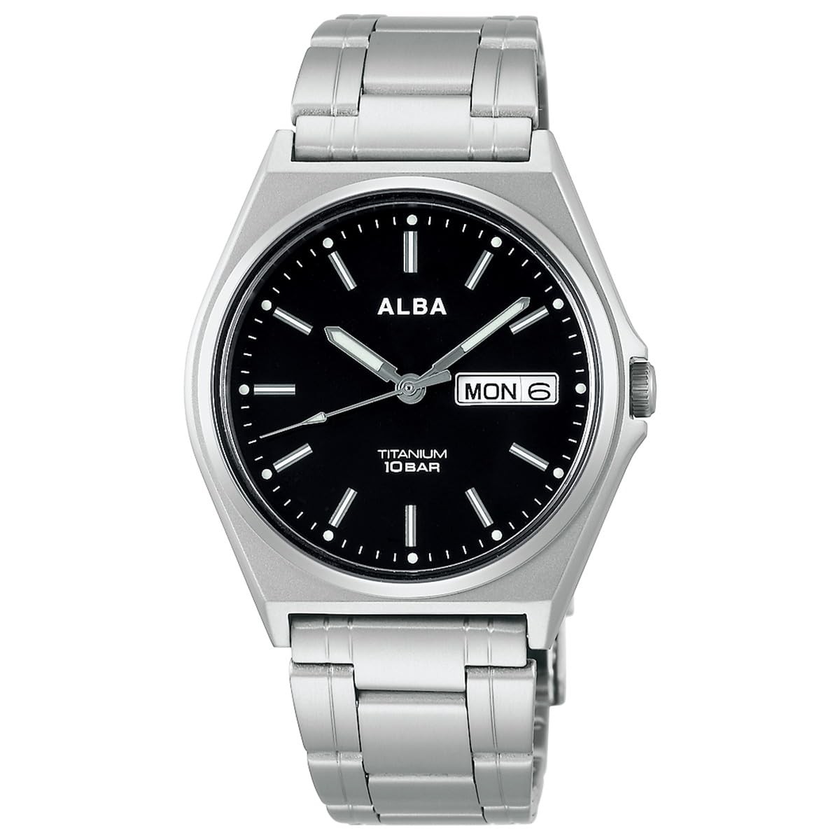 Quartz Unused  SEIKO Box Titanium AEFJ411 Lightweight in Alba Men's Black Watch - vintagewatches.pk