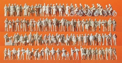 Preiser 16337 HO Scale Unpainted Figure Set Passengers & Passers-By