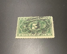 U.S. Scott #JQ3 Numeral 5 Parcel Post 1913 5¢ Stamp Used HR F-VF