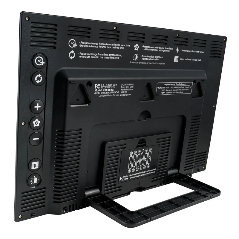 La Crosse Technology Large Atomic Clock with Temp and Silver - Image 4 of 4