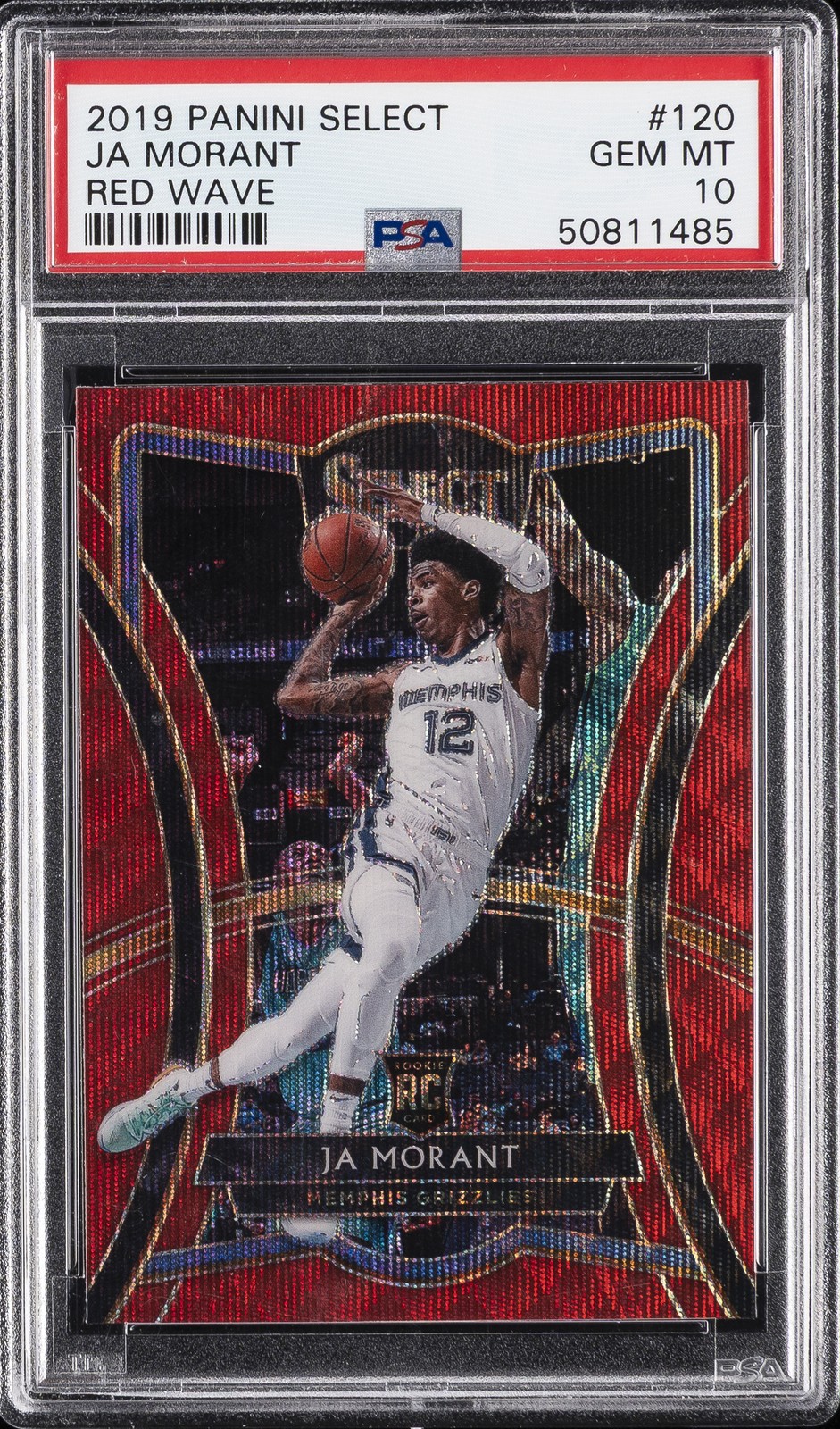 2019 PANINI SELECT RED WAVE #120 JA MORANT PSA 10
