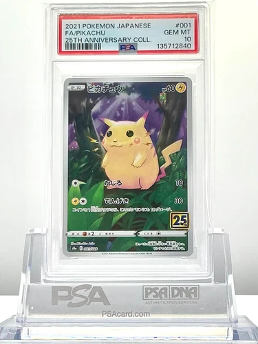 PSA 10 FA / PIKACHU 2021 POKEMON JAPANESE S8a 001/028 25TH ANNIVERSARY COLL.