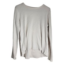 American Eagle Small Waffle Knit Long Sleeve Shirt Cream Size Small