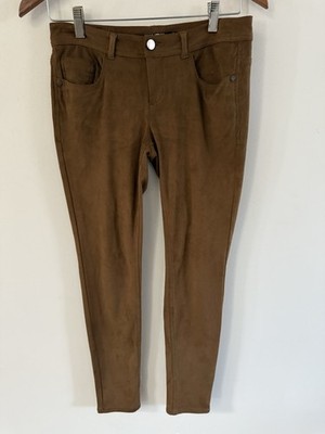 JouJou Women Pants Skinny Ultra Suede 5 Pockets Slim Fit Brown Junior Size 3