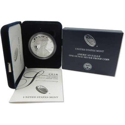 #ad 2016 W 30th Anniversary Lettered Edge American Silver Eagle Proof OGP $99.99