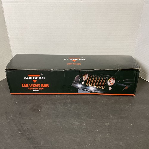 AUXBEAM 4" LED Pods 18W LED Light Bar Flood Beam Off Road with Wiring Harness