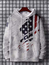 American Flag Pattern 3D Print Hoodie - 3D All Over Print Hoodie