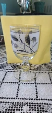 Vintage Lot of 8-  5.5"  Libbey Grey Wheat Frosted Glassware- Goblet 8oz Nice 