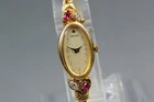 [Near MINT] Seiko Tisse 1E20-5760 Gold Rhinestone Quartz Women Watch VTG JAPAN
