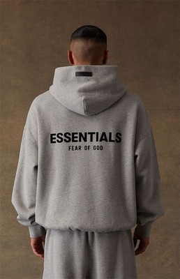ESSENTIALS FEAR OF GOD Dark Oatmeal Hoodie - Size Medium
