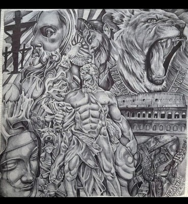 Prison Art Handkerchief Ink Drawing | eBay